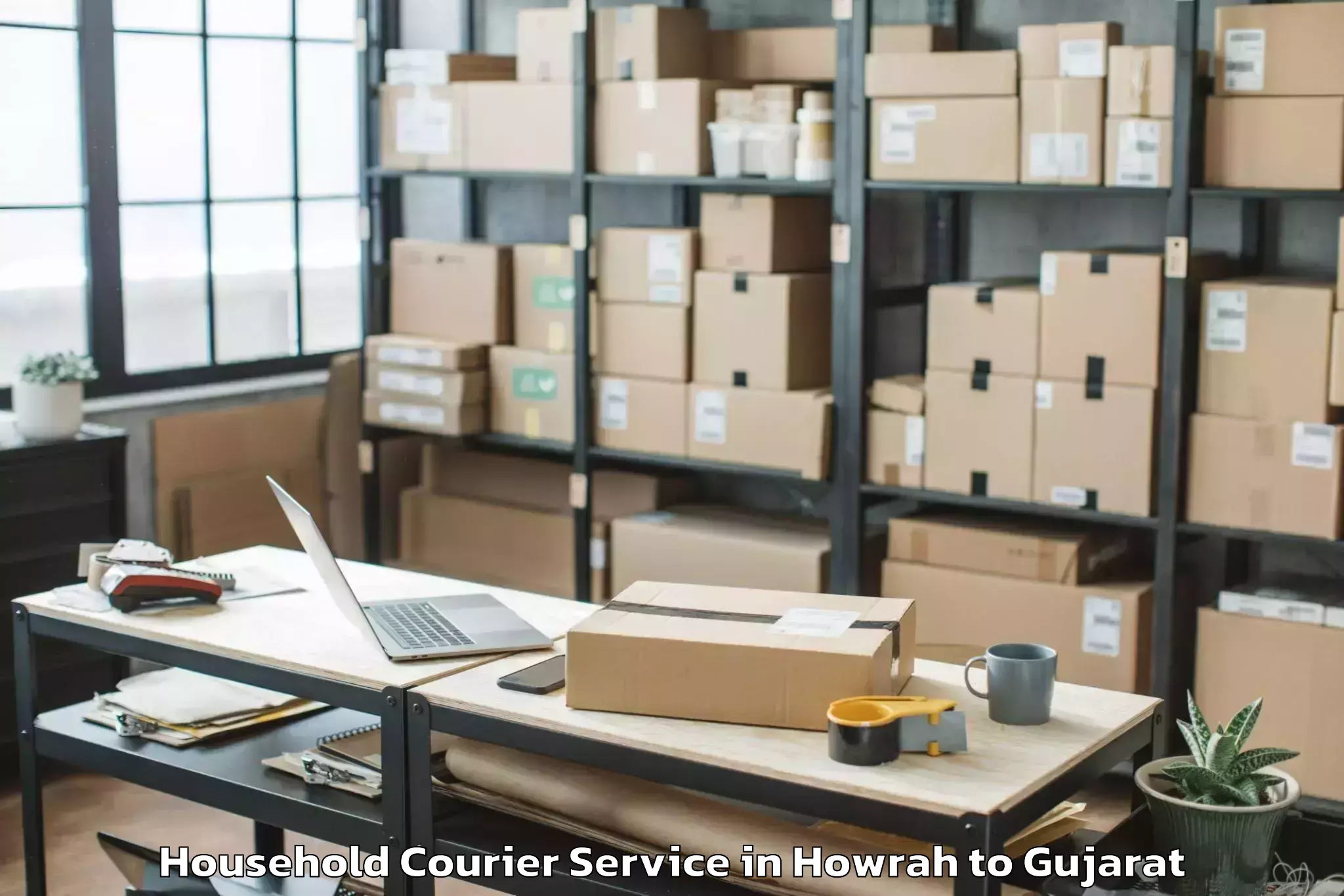 Howrah to Deendayal Port Trust Household Courier Booking